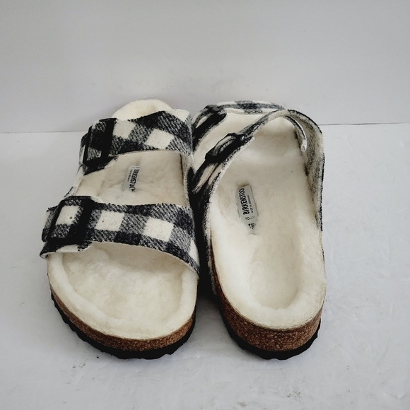 New Birkenstock Men\'s Arizona Rivet Shearling Sandal Plaid Wool ,Size 11 - 11,5 main image 9